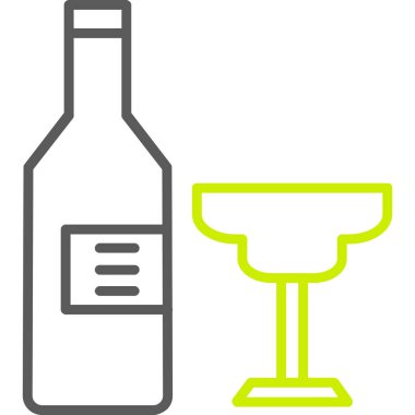 şarap şişesi ikon vektör illüstrasyonu