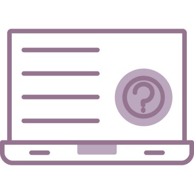 Soru işareti olan dizüstü bilgisayar, web sayfası vektör illüstrasyon tasarımı