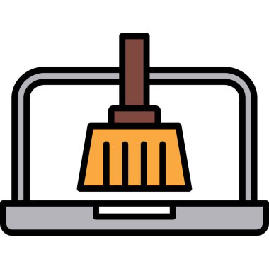 Süpürge simge vektör çizim