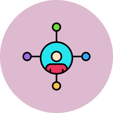 ağ simgesi. Ağ için bağlı çember sembolünün basit çizimi