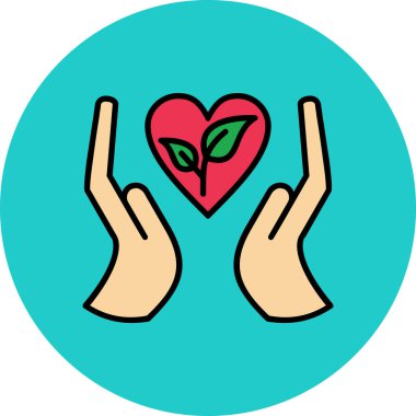 Kalp ikonu vektör illüstrasyonu