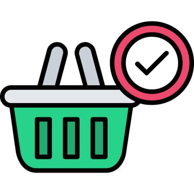 Çöp kutusu simgesi renk ana hatları vektörü