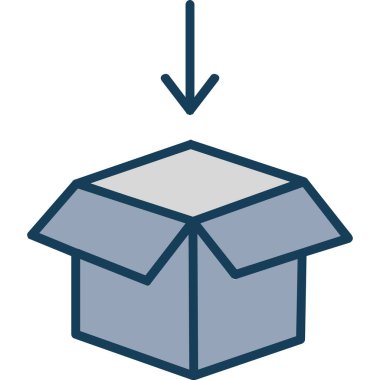 dağıtım kutusu, basit simge, vektör illüstrasyonu