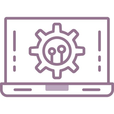 Dizüstü bilgisayar simgesi vektör çizimi