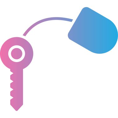 anahtar vektör simgesi. biçim iki renkli düz sembol, pembe ve mavi renkler, yuvarlak açılar, beyaz arkaplan.