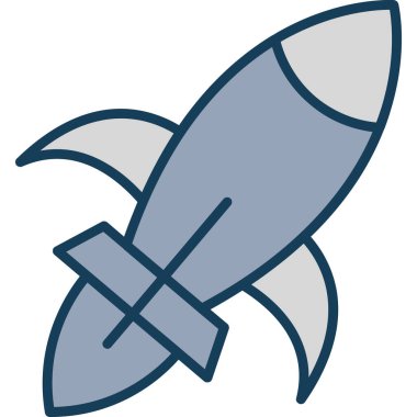 Roket. Web simgesi basit illüstrasyon