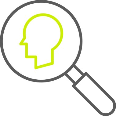 Büyüteçle insan kafası, vektör çizimi