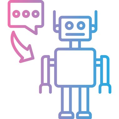 robot. Web simgesi basit illüstrasyon