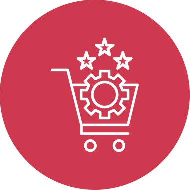 Tekerlek arabası ve sepet ikonu. vektör illüstrasyonu