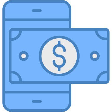 Dolar nakit para simgesi düz stil