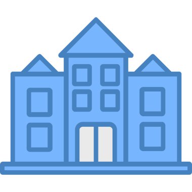 Bina. Web simgesi basit illüstrasyon