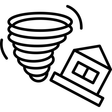 Kasırgalı bir karikatür evinin vektör çizimi