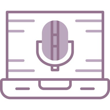 Mikrofon. Web simgesi basit illüstrasyon