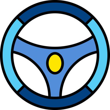 Vektör illüstrasyonu, araba direksiyonu