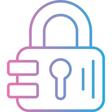 Asma kilit. Web simgesi basit illüstrasyon