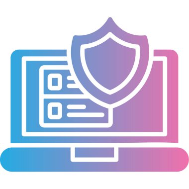 Güvenlik kavramının modern simgesinin vektör çizimi