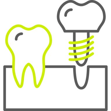 Diş ikonu. vektör illüstrasyonu