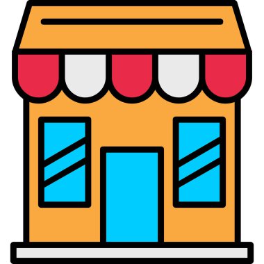 yapı atölyesi simgesi, ana hatlı vektör çizimi