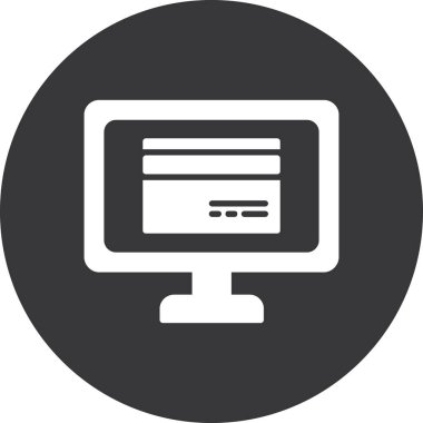 Bilgisayar monitör simgesini, basit vektör çizim