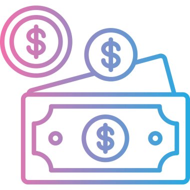 Dolar. Web simgesi basit illüstrasyon