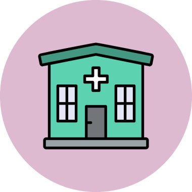 Hastane. Web simgesi basit illüstrasyon