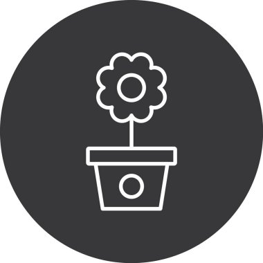 çiçek saksısı vektör illüstrasyonu