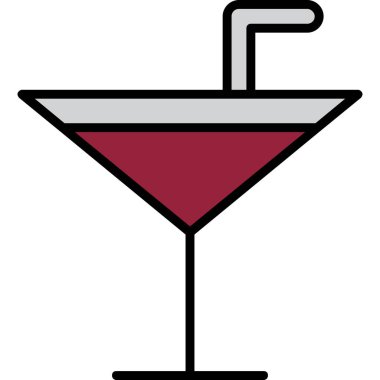 alkol kokteyl simgesi, vektör çizim