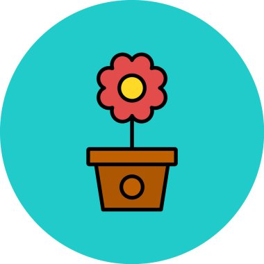 Çiçek. Web simgesi basit illüstrasyon