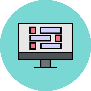 Bilgisayar. Web simgesi basit illüstrasyon