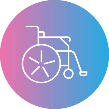 Tekerlekli sandalye simgesi, vektör illüstrasyonu