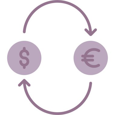 Avro para birimi düz simgesi, vektör, illüstrasyon, para kavramı