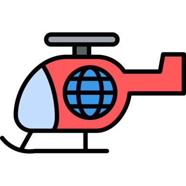 Helikopter simgesi vektör illüstrasyonu