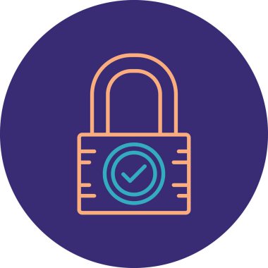 Asma kilit. Web simgesi basit illüstrasyon