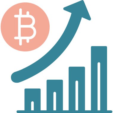 Bitcoin büyüme grafiği simgesi