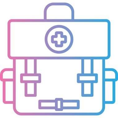 İlk yardım çantası. Basit illüstrasyon