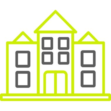 Bina. Web simgesi basit illüstrasyon