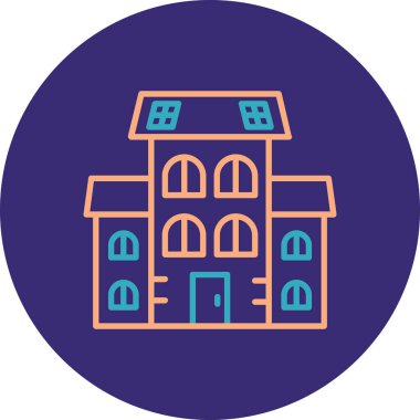 Bina. Web simgesi basit illüstrasyon