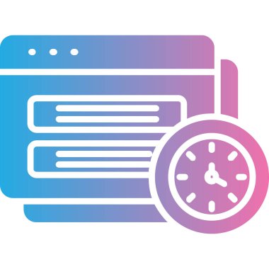 Saat. Web simgesi basit tasarım