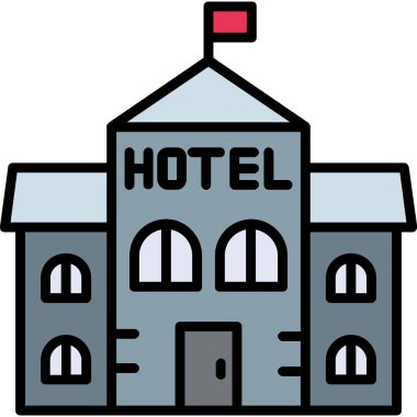 otel binası vektör simgesi