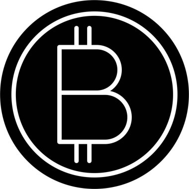 Ana hatlar biçiminde bitcoin kripto para simgesi