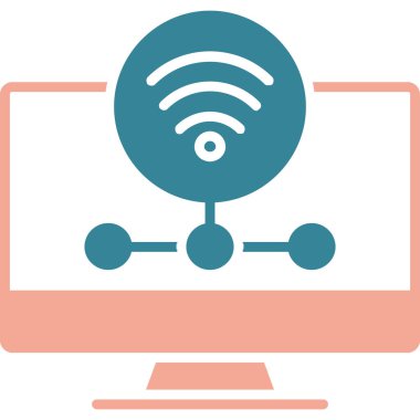 Kablosuz. Web simgesi basit illüstrasyon