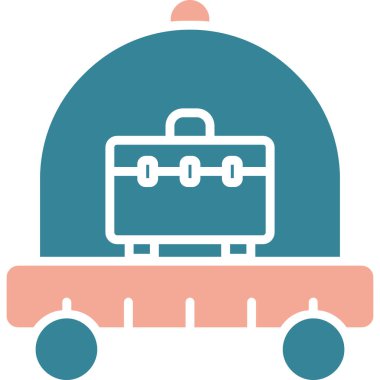 Bavul. Web simgesi basit illüstrasyon