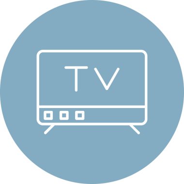 TV simgesi vektörü beyaz arkaplanda izole edildi, TV şeffaf işareti