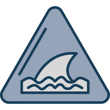 Köpekbalığı simgesi vektör illüstrasyonu