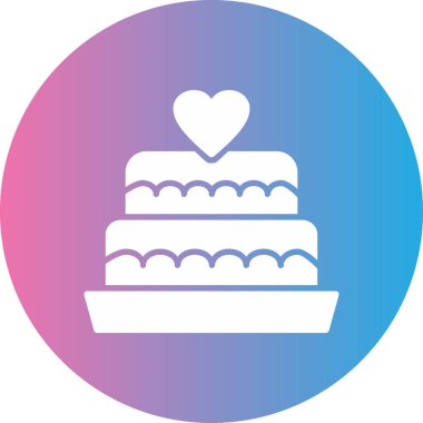 düğün pastası, basit vektör illüstrasyonu