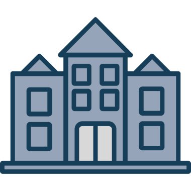 Bina simgesi. Vektör çizimi. mimari sembolü