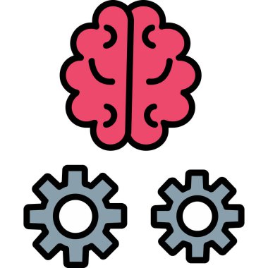 Beyin. Web simgesi basit illüstrasyon