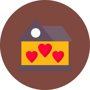 Aşk Evi simgesinin vektör illüstrasyonu