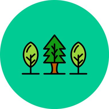 Orman simgesi, vektör illüstrasyonu