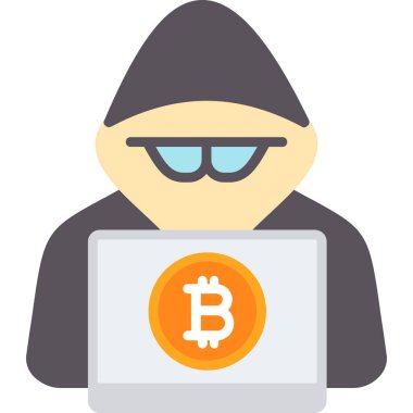 Hacker düz vektör simgesi